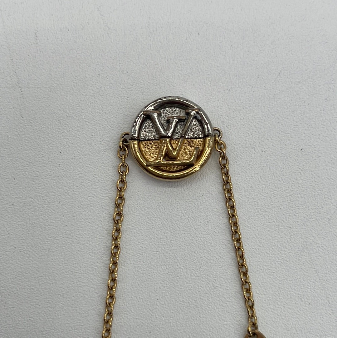 PRELOVED Louis Vuitton Logo Gold and Silver Bracelet VA0230 103023 $100 OFF FLASH