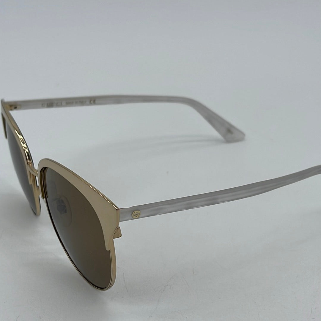 Preloved Gucci Gold Round Queen Bee Sunglasses with Case GG0246SA 022724 H