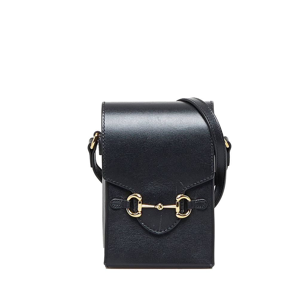 Preloved Gucci Mini Black Leather Horsebit 1955 Crossbody Bag 6256150416 092623 S420 OFF Flash Sale