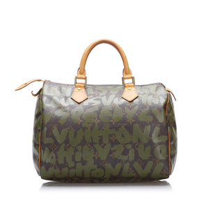 Louis Vuitton Speedy 30 Graffiti Monogram Satchel Bag