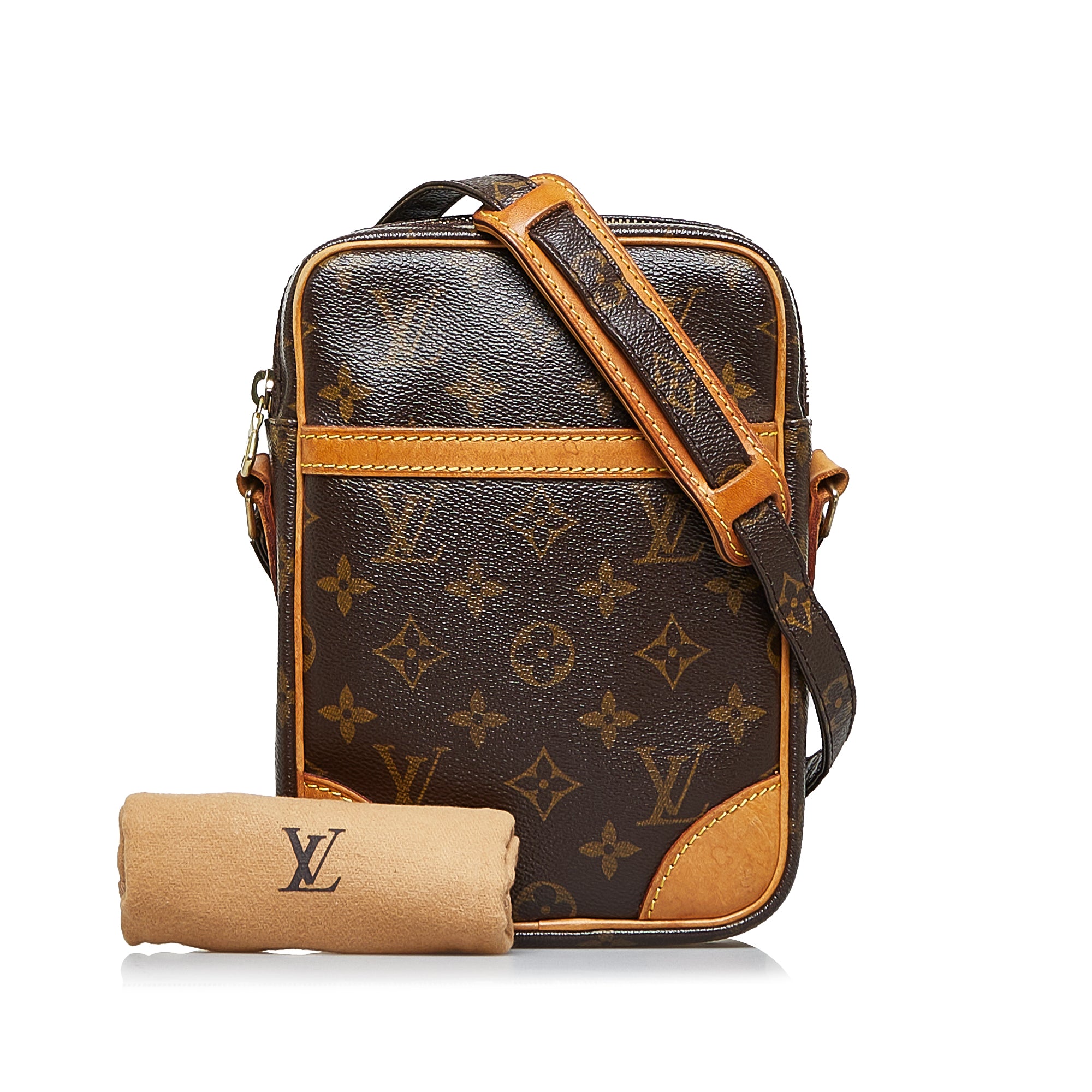 Louis+Vuitton+Danube+Shoulder+Bag+Brown+Canvas for sale online