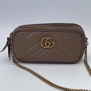 Preloved Gucci GG Marmont Beige Mini Crossbody Bag 546581534563 082323