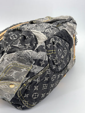 Louis Vuitton - Bowly Denim Patchwork Shoulder Bag Noir