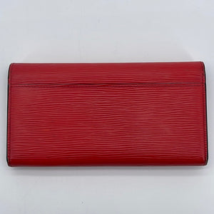 Louis Vuitton Red Epi Leather Sarah Continental Wallet ref.675649