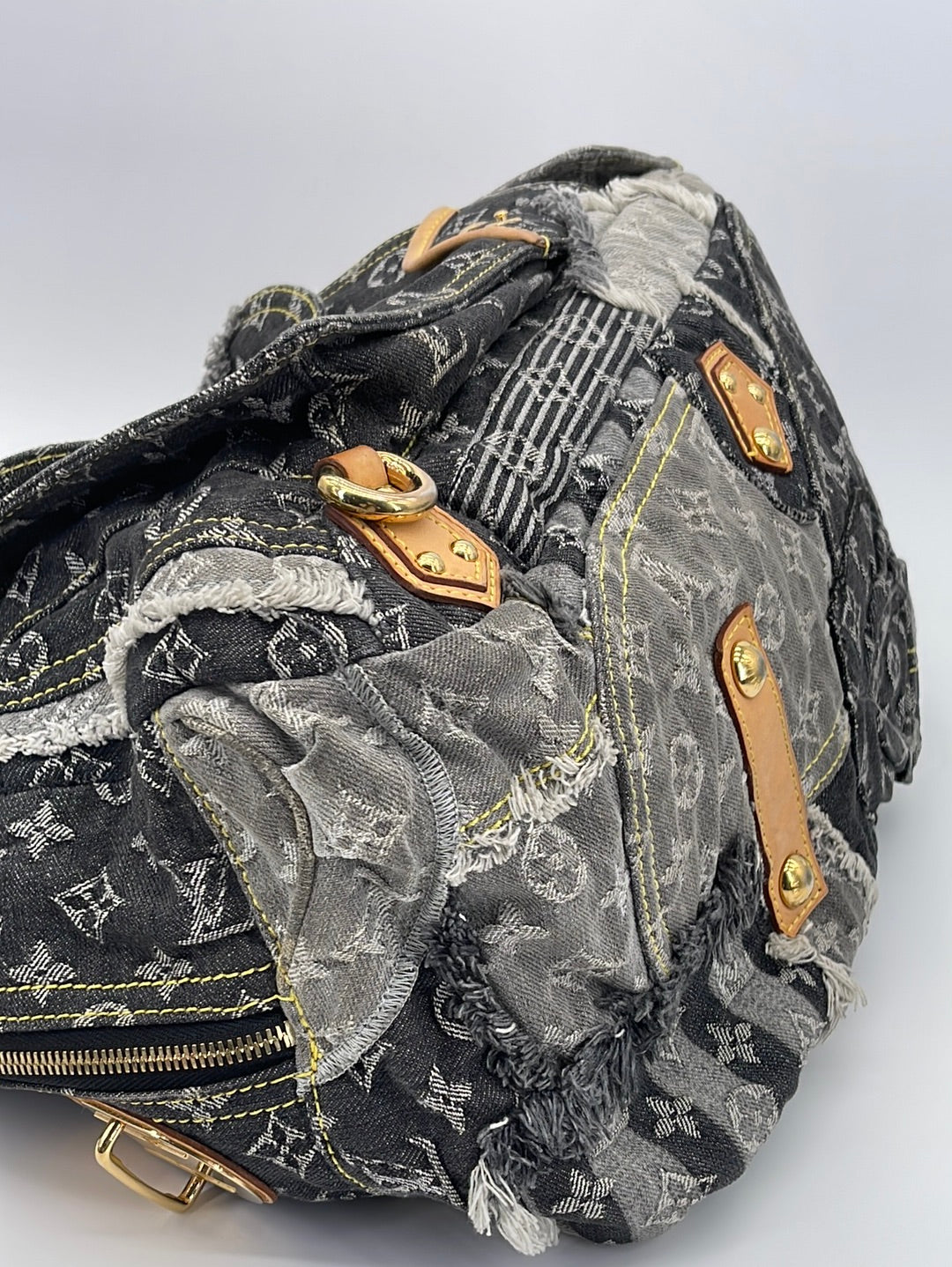 Louis Vuitton Gray Monogram Denim Patchwork Bowly Bag, myGemma