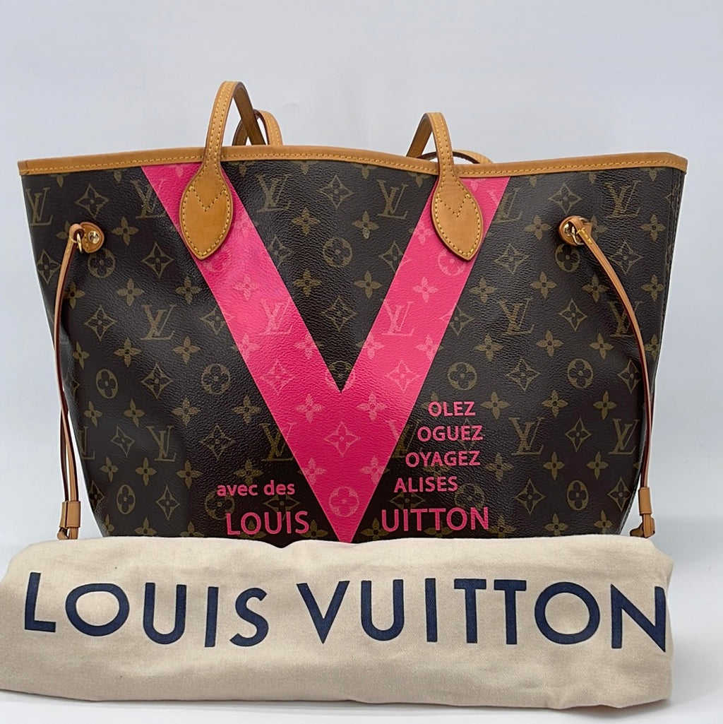 Preloved Louis Vuitton Monogram V Neverfull MM - Pink Interior K4K7MDR 021324