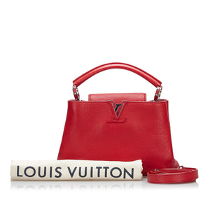 Preloved Louis Vuitton Red Taurillon Capucines BB Bag V6B2DR3 013124