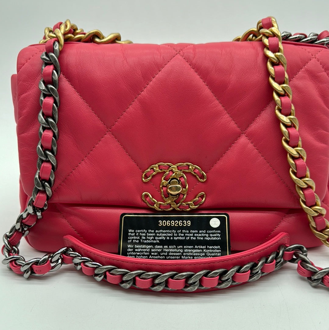 Chanel 19 Quilted Small Dark Pink – DAC