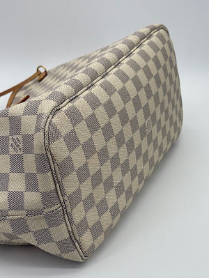 Authentic Louis Vuitton Damier Azur Neverfull MM Tote Bag