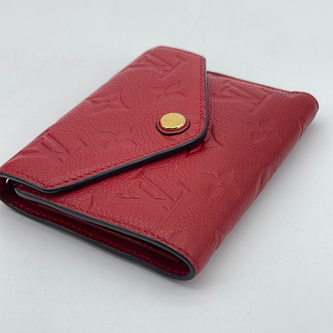 PRELOVED Louis Vuitton Red Giant Monogram Victorine Trifold Wallet