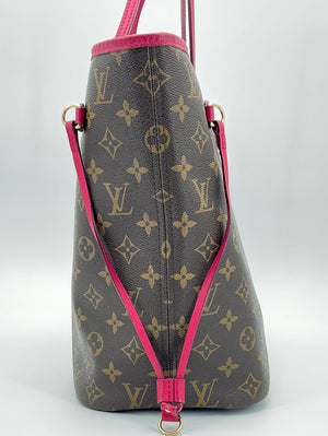 Louis Vuitton, Bags, Authentic Louis Vuitton Neverfull Mm With Berry Color  Interior