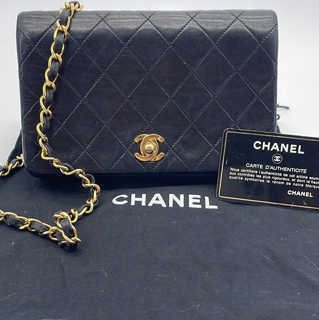 blue navy chanel bag authentic