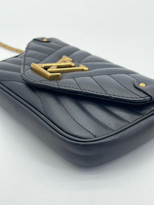Louis Vuitton New Wave Chain Pochette Black in Calf Leather with