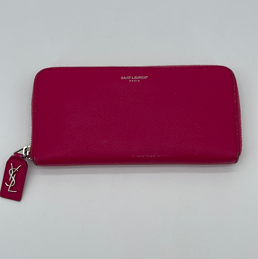 PRELOVED Saint Laurent Pink Leather Zippy Long Wallet 2VB8XW9 022324 H