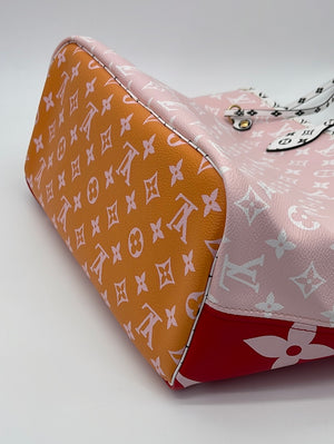 Louis Vuitton Red x Pink x Orange Monogram Giant Neverfull MM Tote Bag  33lz427s at 1stDibs