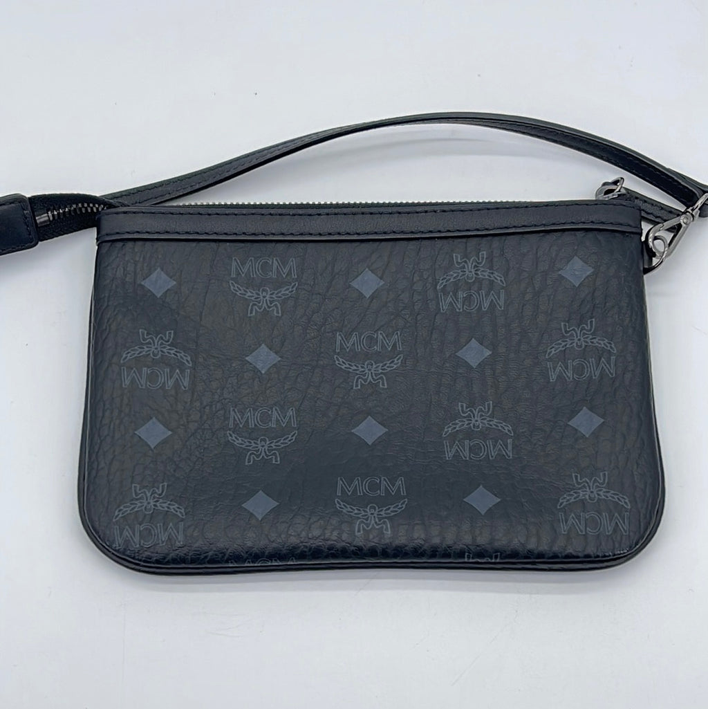 Preloved MCM Black Visetos Pochette Shoulder Bag MQGK2WR 030124 P