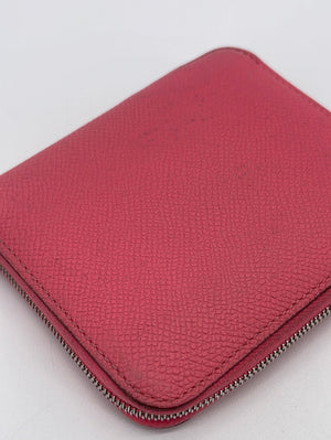 Preloved Hermes Rose Azalee Leather Epsom Compact Wallet With Orange Poppi Silk Interior  TTS011AU 110823