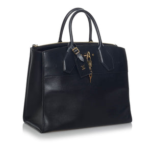 Preloved Louis Vuitton Black City Steamer MM Tote Bag FO4115 013024