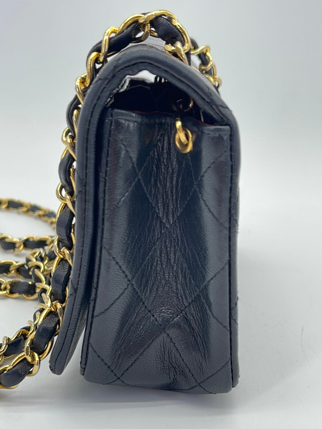 Preloved Chanel Black Quilted Lambskin Full Single Flap Shoulder Bag 1824880 110223