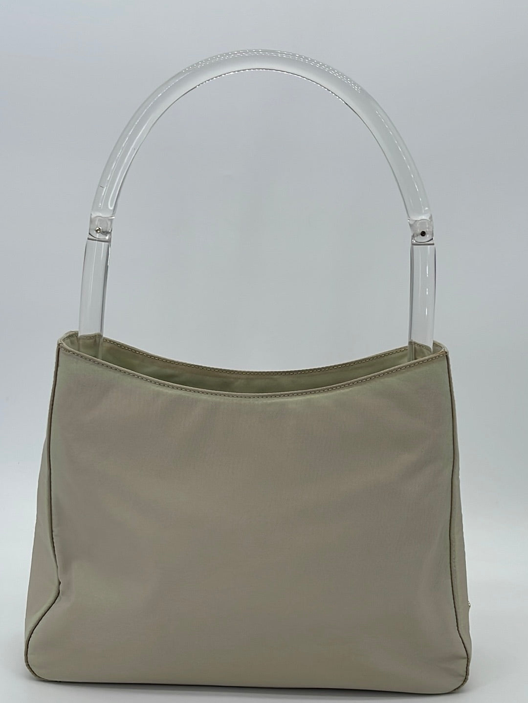 prada metal handle bag