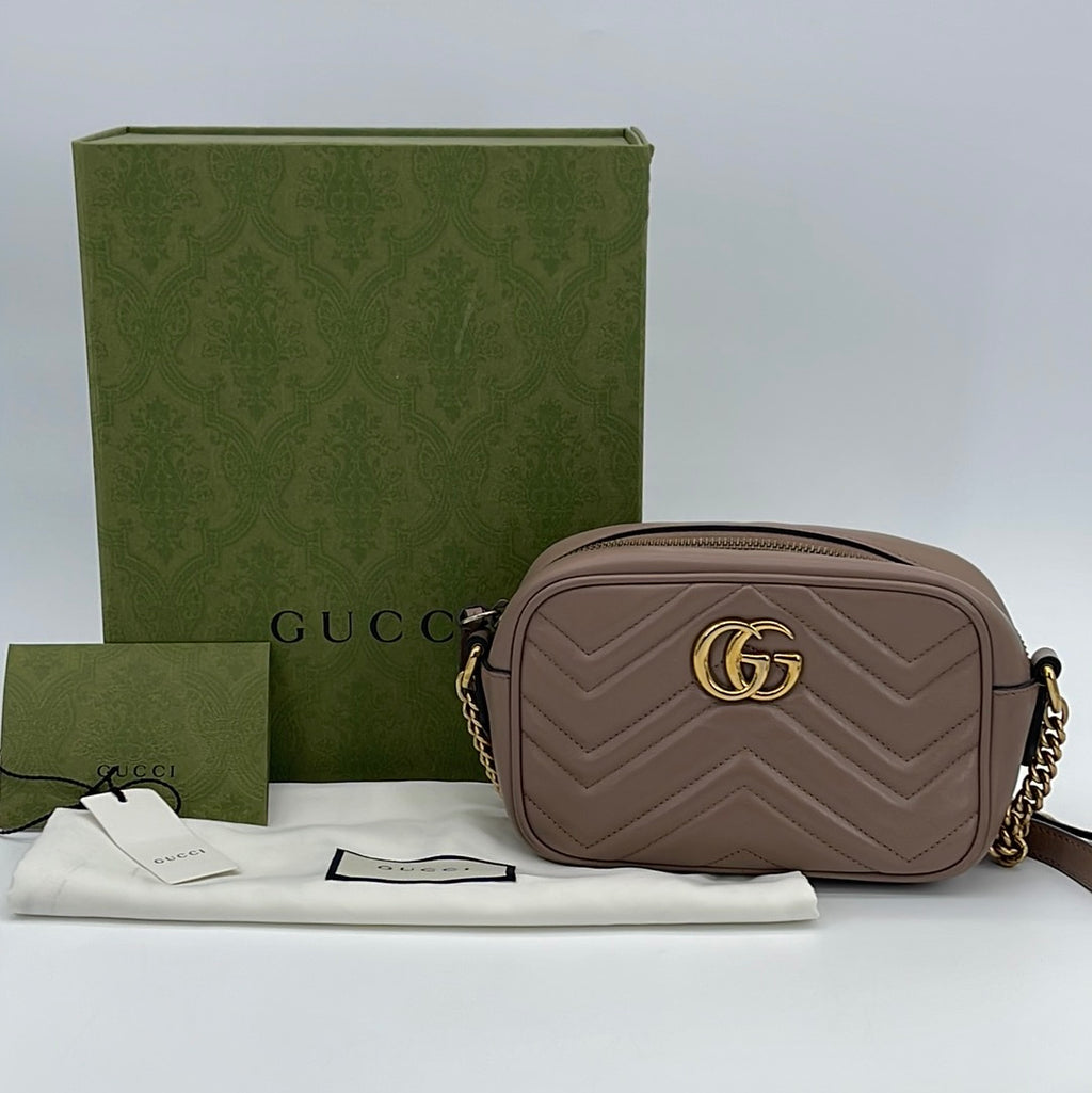 GIFTABLE PRELOVED Gucci GG  Matelasse Beige Leather Mini Camera Shoulder Bag 448065493075 091823
