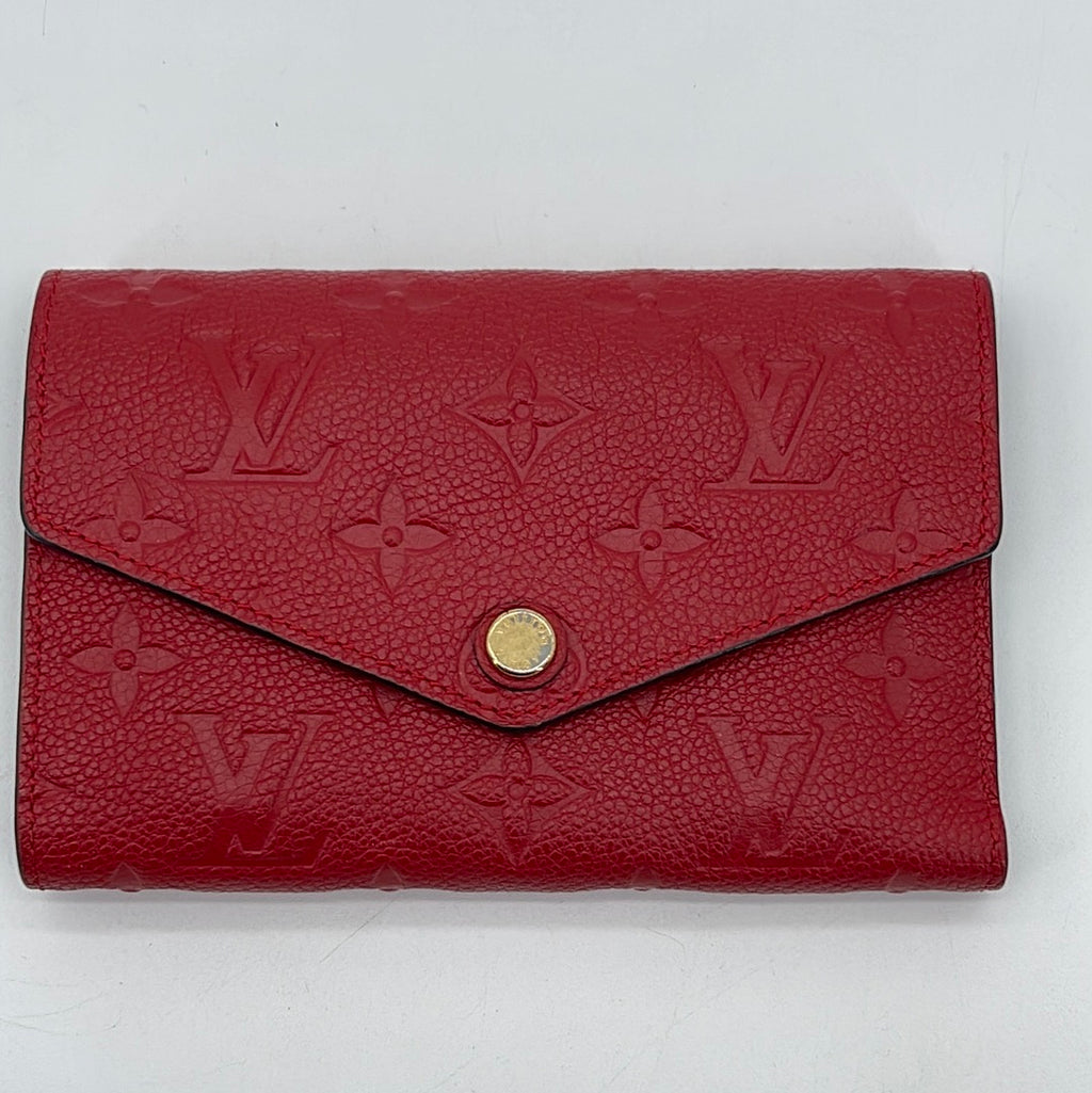 Preloved Louis Vuitton Red Monogram Empreinte Curieuse Compact Wallet 4RYVJ89 030524 P