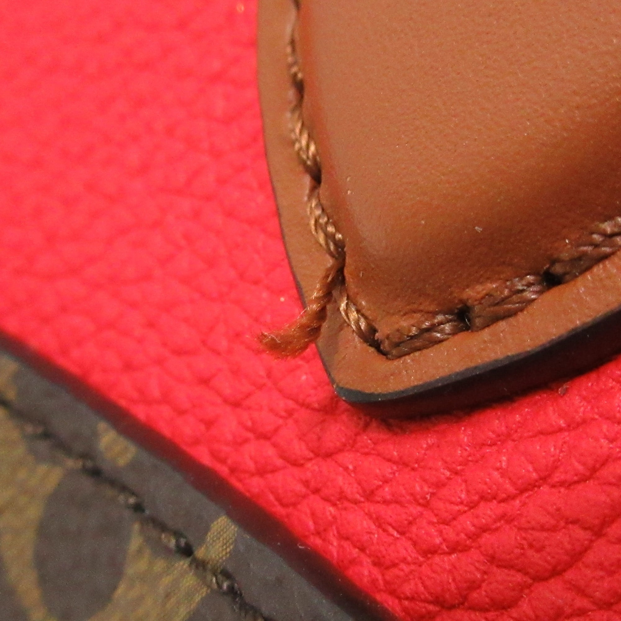 LOUIS VUITTON Red Calfskin Mini Embossed PM Loop M22594 Shoulder Crossbody  Bag