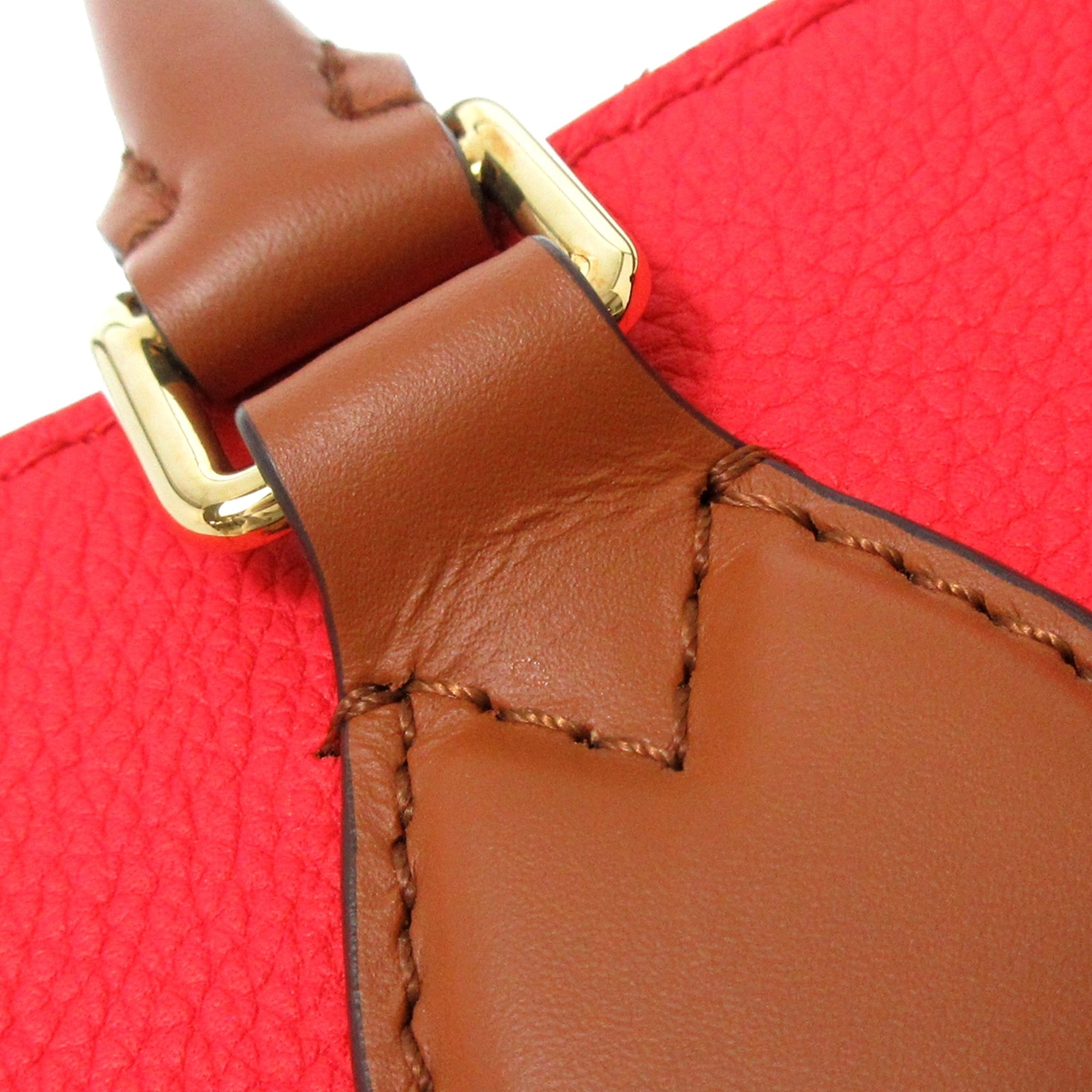 Louis Vuitton Fold Tote PM Shoulder Bag M45389 Monogram Red Brown