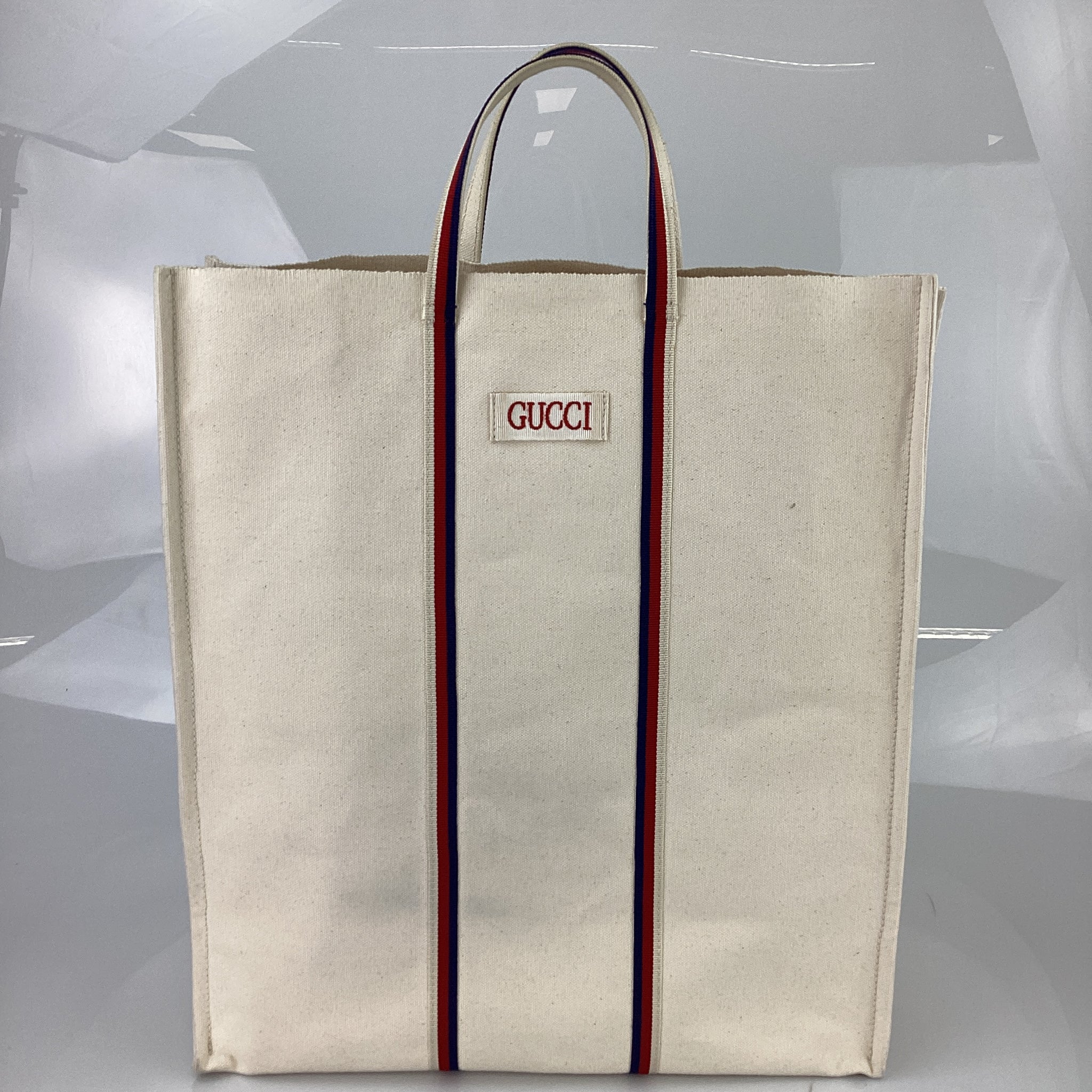 PRELOVED Gucci White Canvas Ouroboros Tote Bag B8VCGMJ 050124 B
