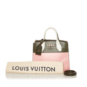 Louis Vuitton Calfskin Reverse Monogram Studded City Steamer MM Tote ( –  LuxeDH
