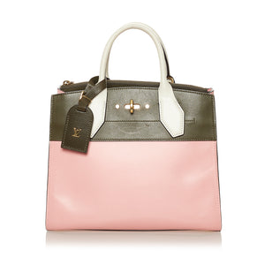 Louis Vuitton Pink/Green Leather City Steamer PM Bag