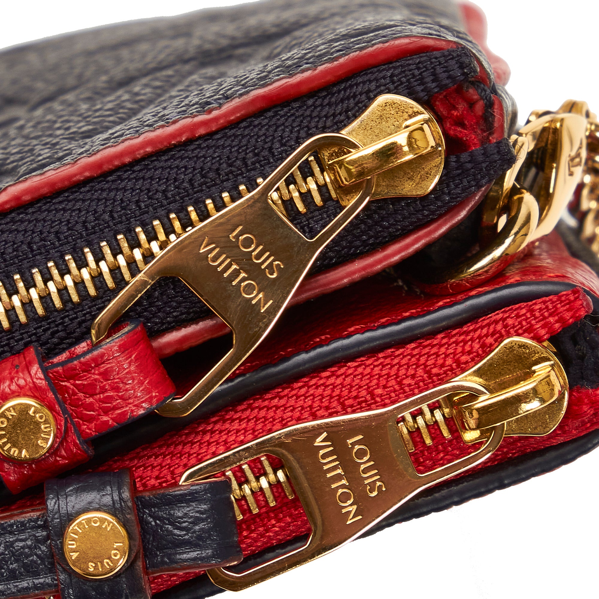 Louis Vuitton Blue/Red Monogram Empreinte Leather Double Zip
