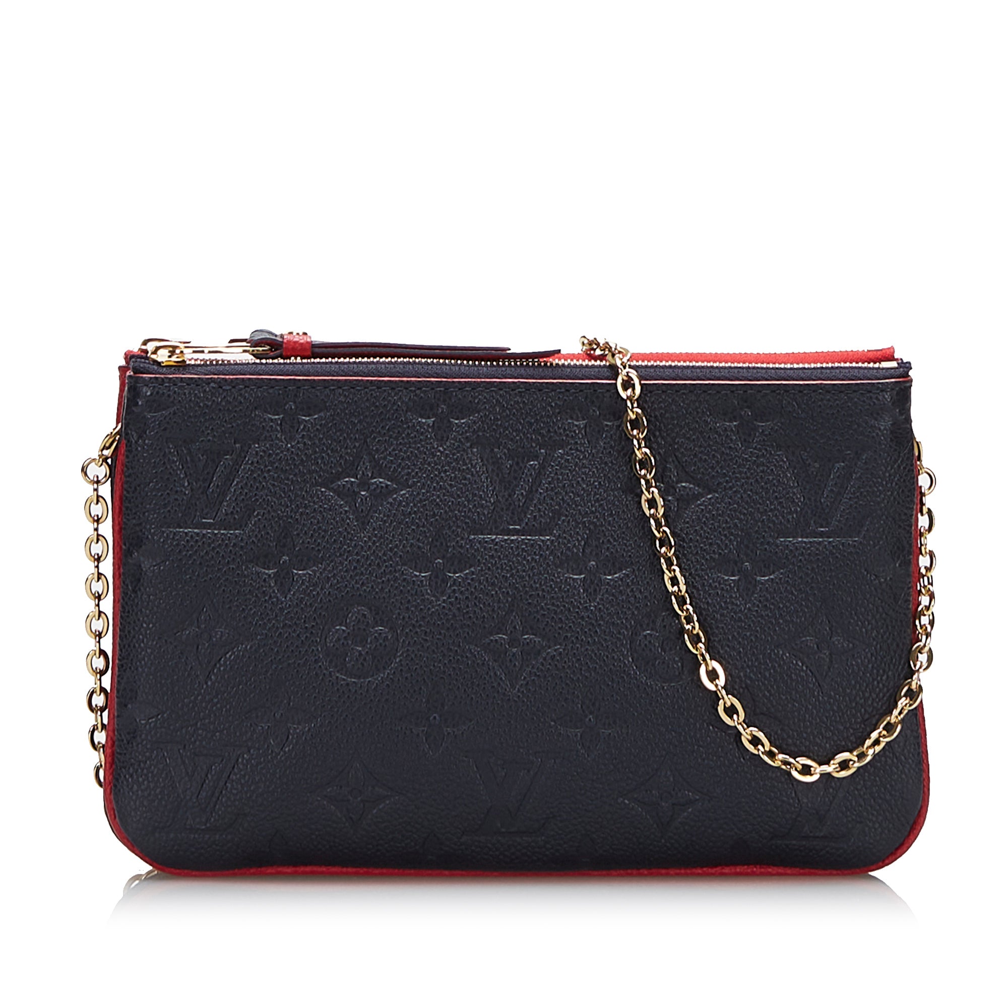 Louis Vuitton Navy And Red Monogram Empreinte Leather Double Zip Pochette  Gold Hardware Available For Immediate Sale At Sotheby's