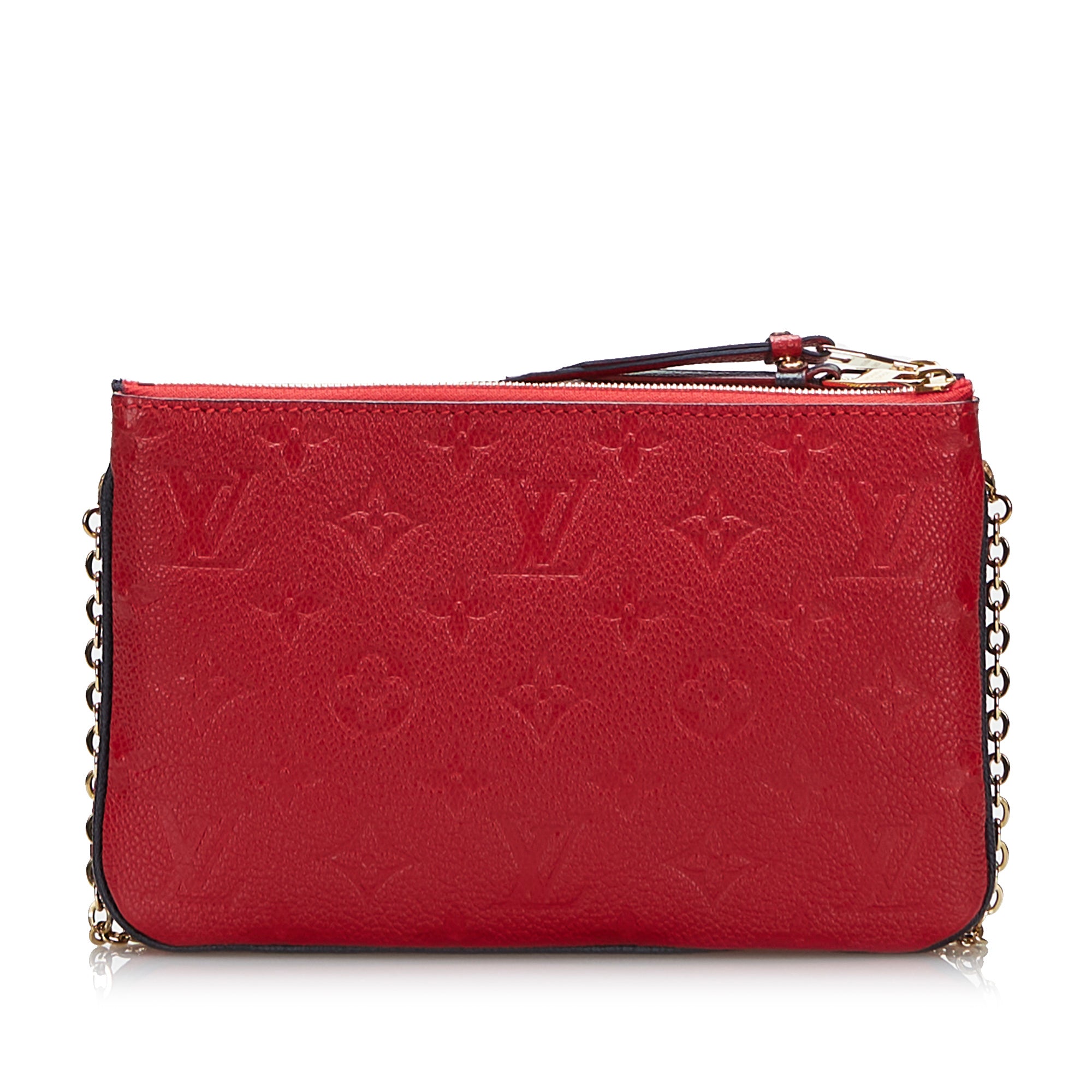 Louis Vuitton Blue/Red Monogram Empreinte Leather Double Zip