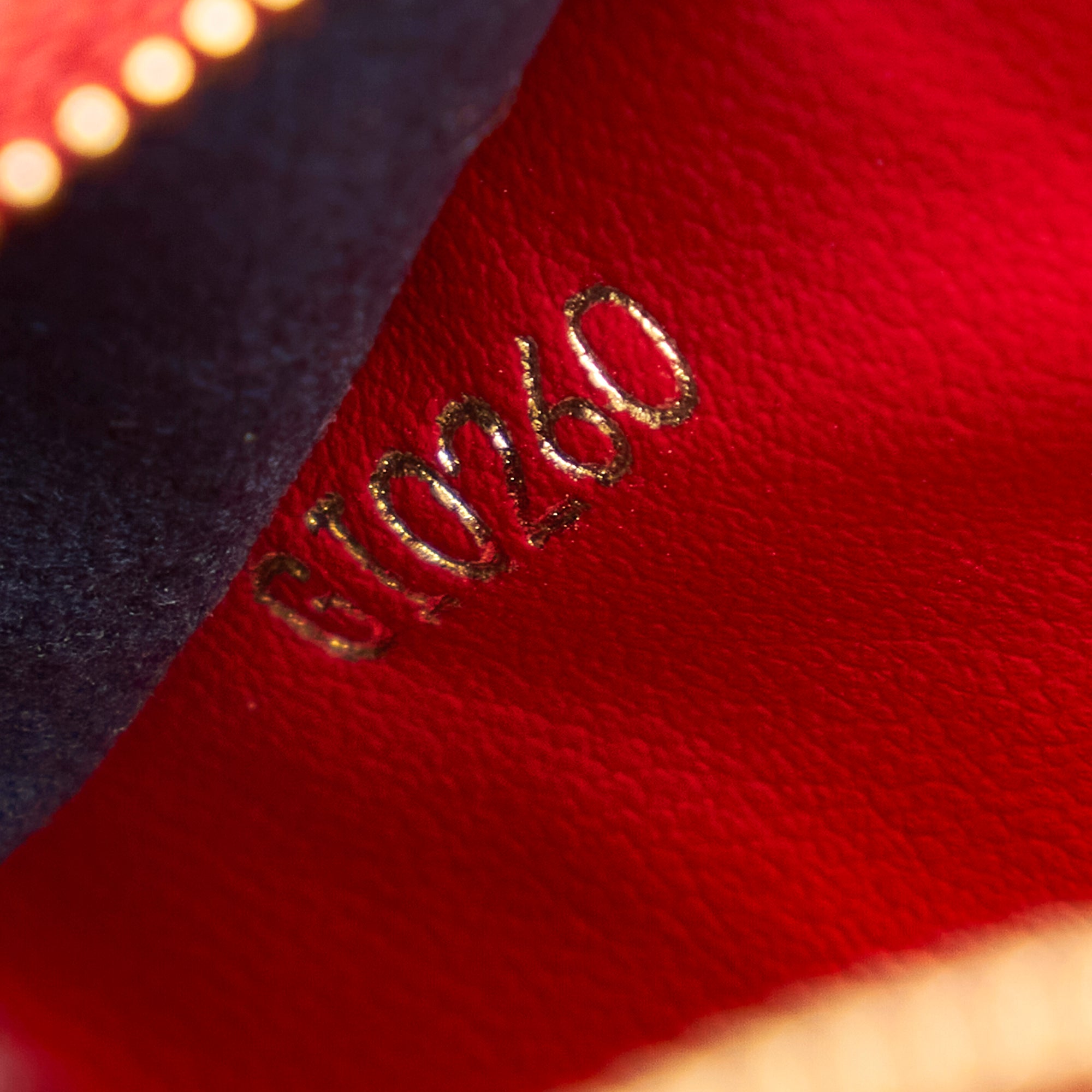 Navy and Red Monogram Empreinte Leather Double Zip Pochette Gold Hardware