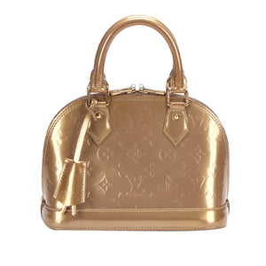Louis Vuitton Bronze Gold Patent Leather Small Monogram Top Handle Satchel  Bag