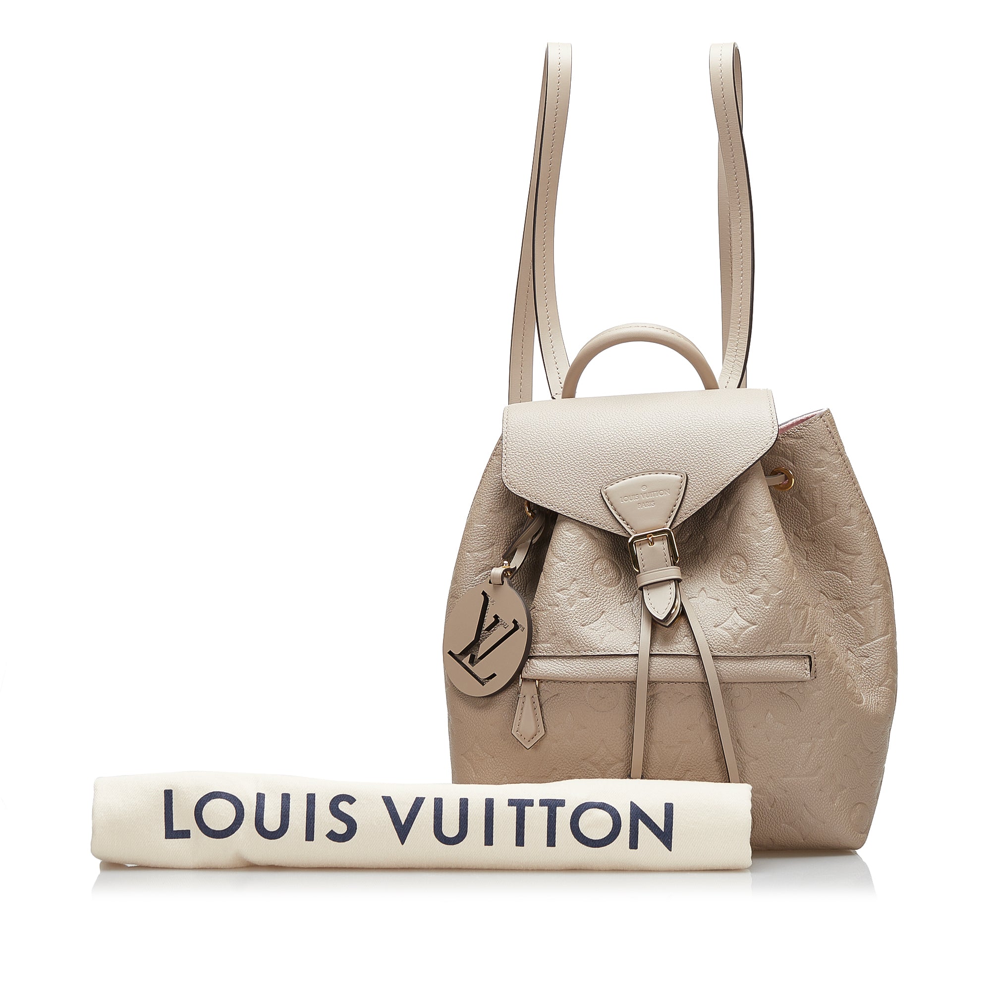 Louis Vuitton Montsouris Backpack PM, Turtle Dove Empreinte Leather,  Preowned in Dustbag WA001