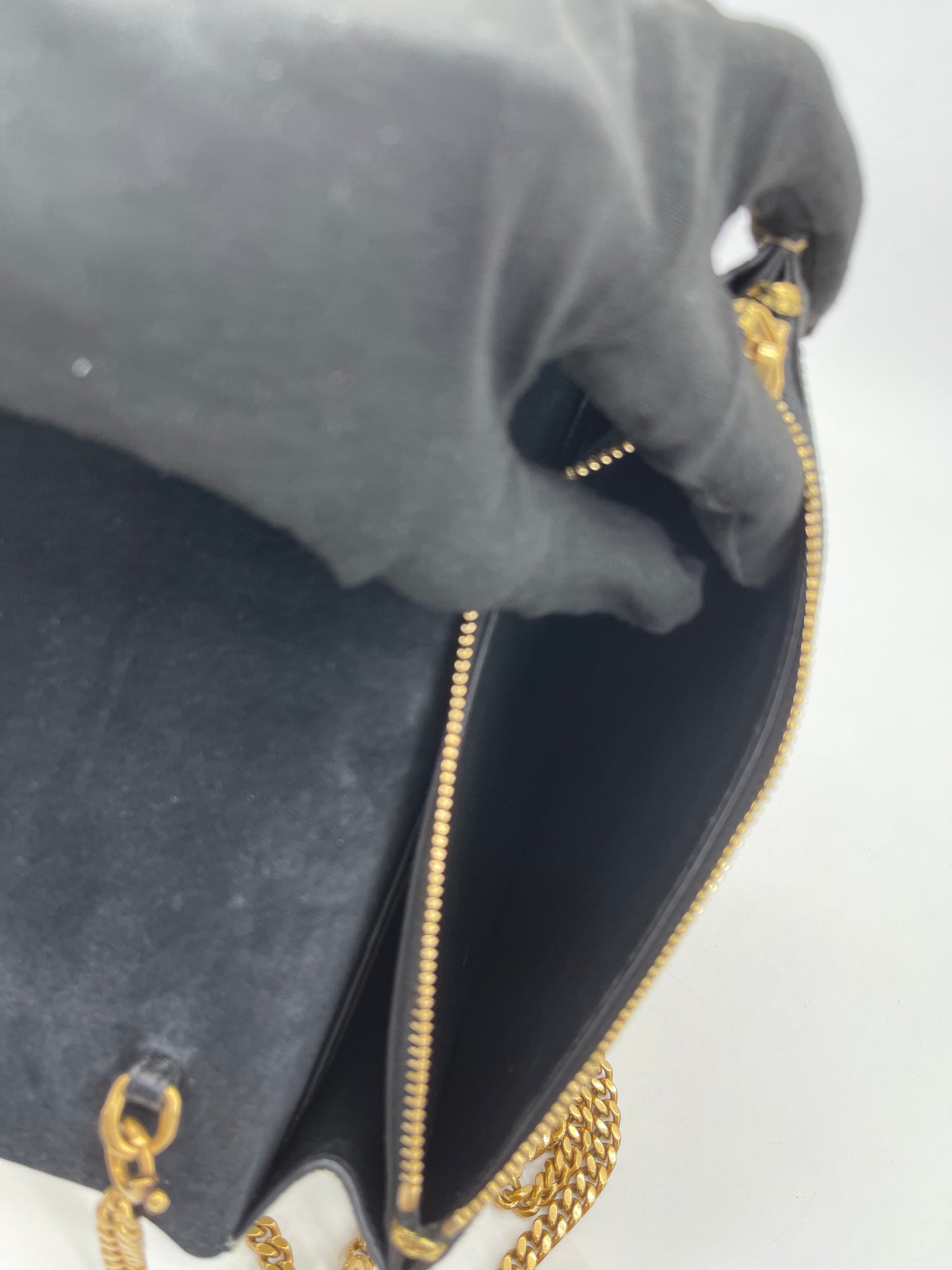 GIFTABLE PRELOVED Saint Laurent Gold Metallic Calfskin Classic Kate Monogram Tassel Shoulder Bag INN452590618 121223