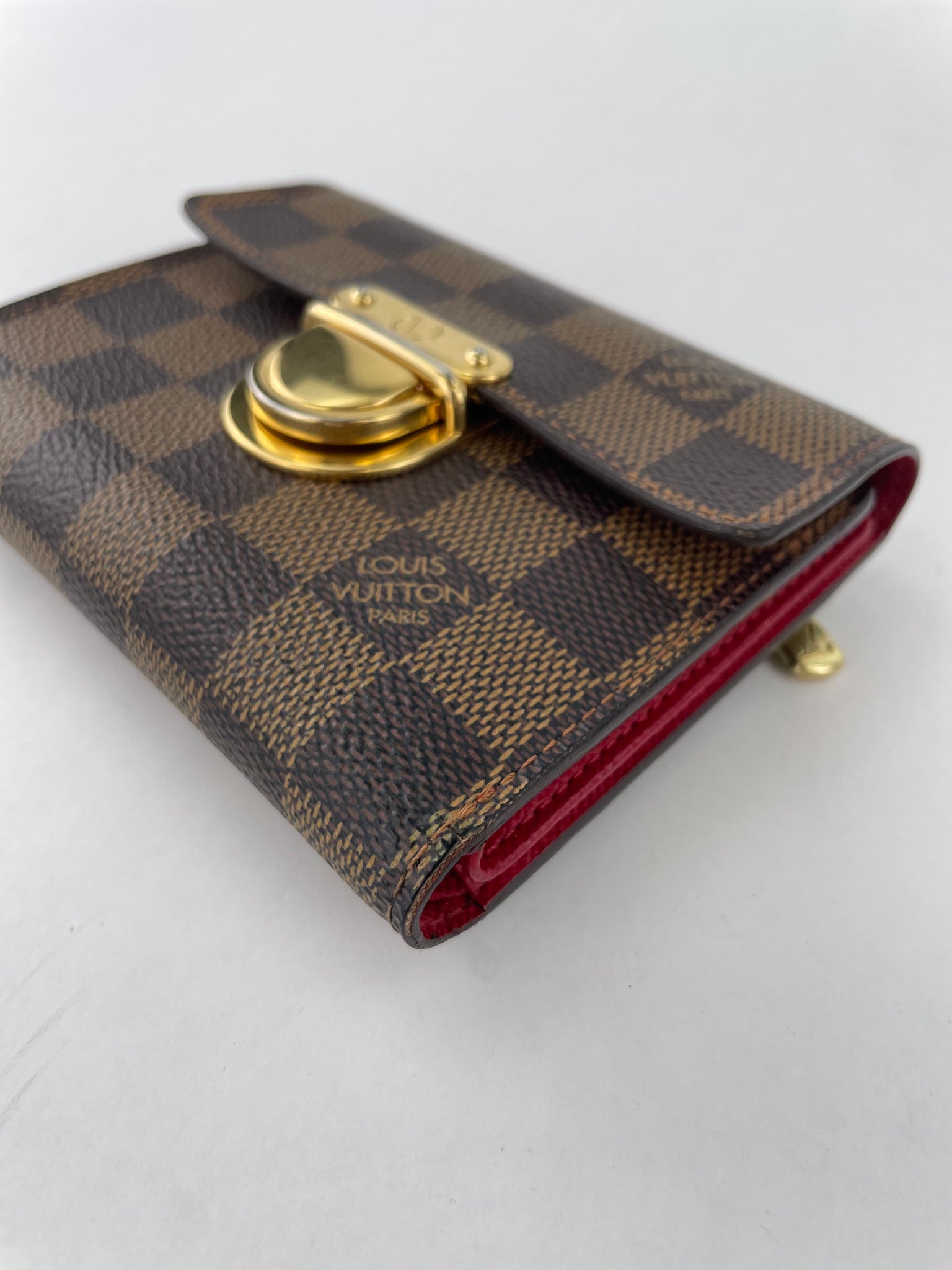 Louis Vuitton Damier Ebene Koala Compact Wallet Brown Leather ref