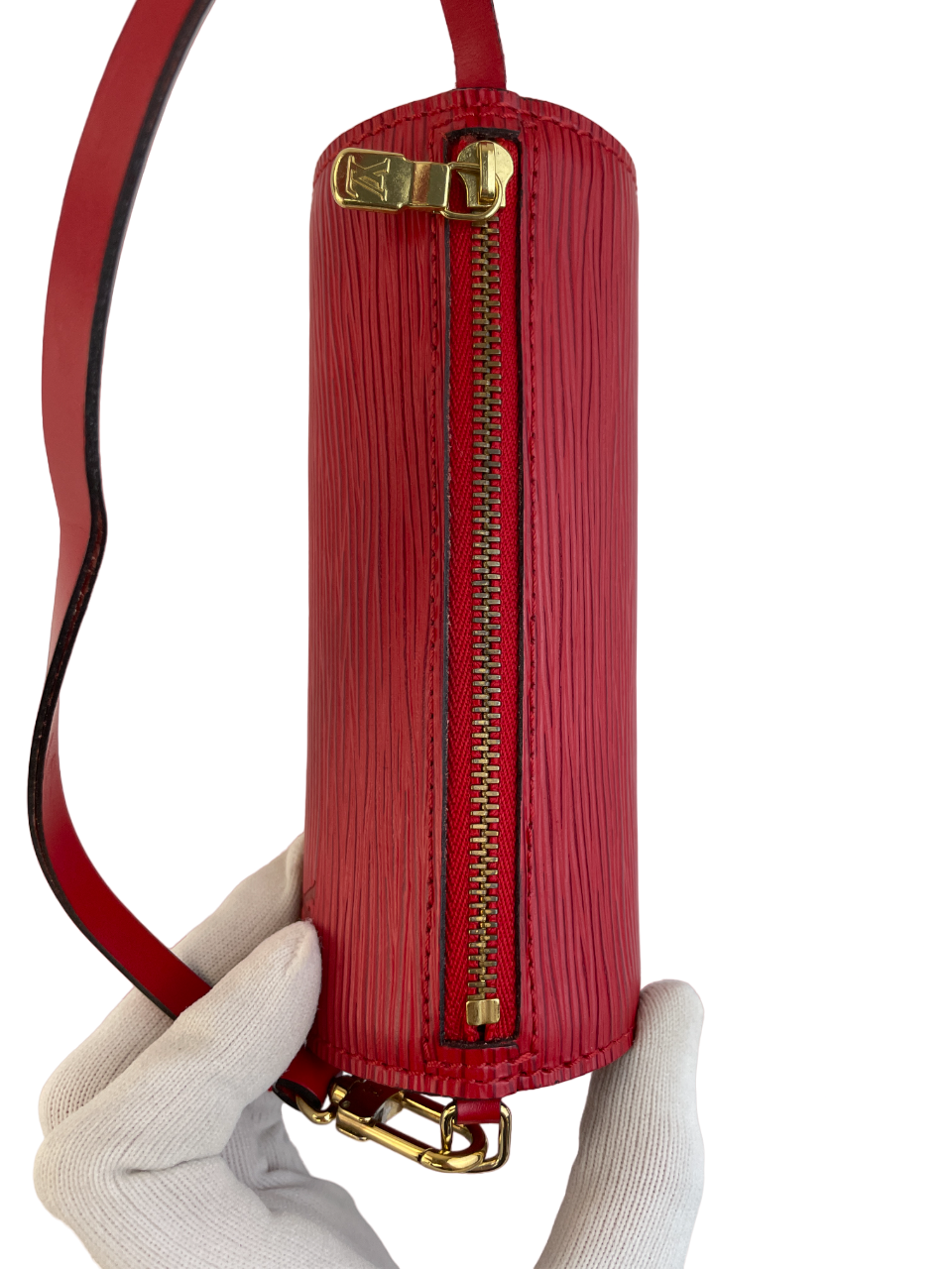 Louis Vuitton Vintage Red Epi Mini Papillon Bag For Sale at