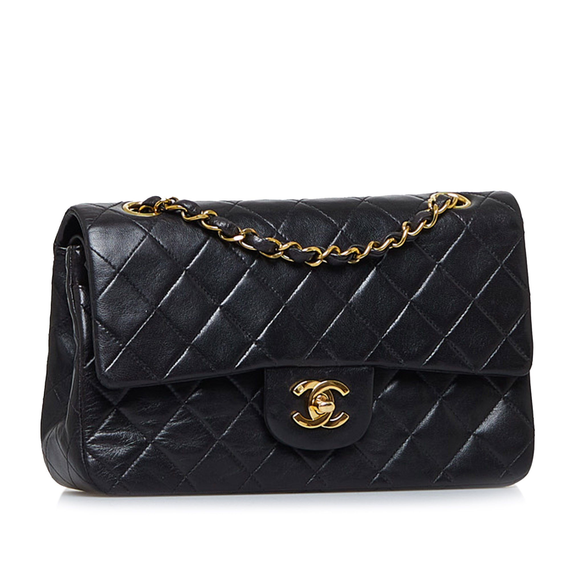 Chanel Black Quilted Lambskin Jumbo Classic Double Flap Bag Gold Hardware
