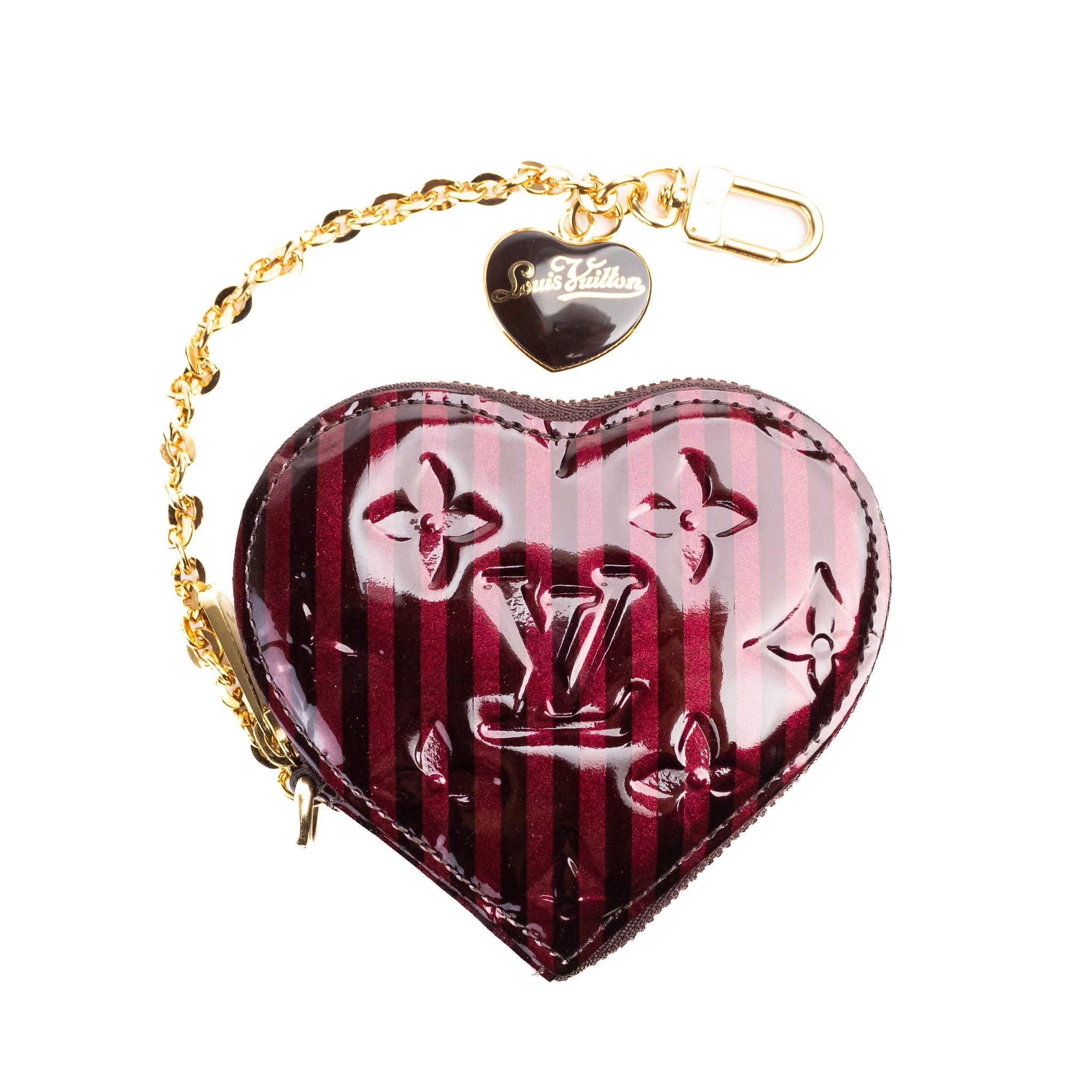 Preloved Louis Vuitton Amarante Vernis Heart Coin Purse 8MV3BT3 8152024B