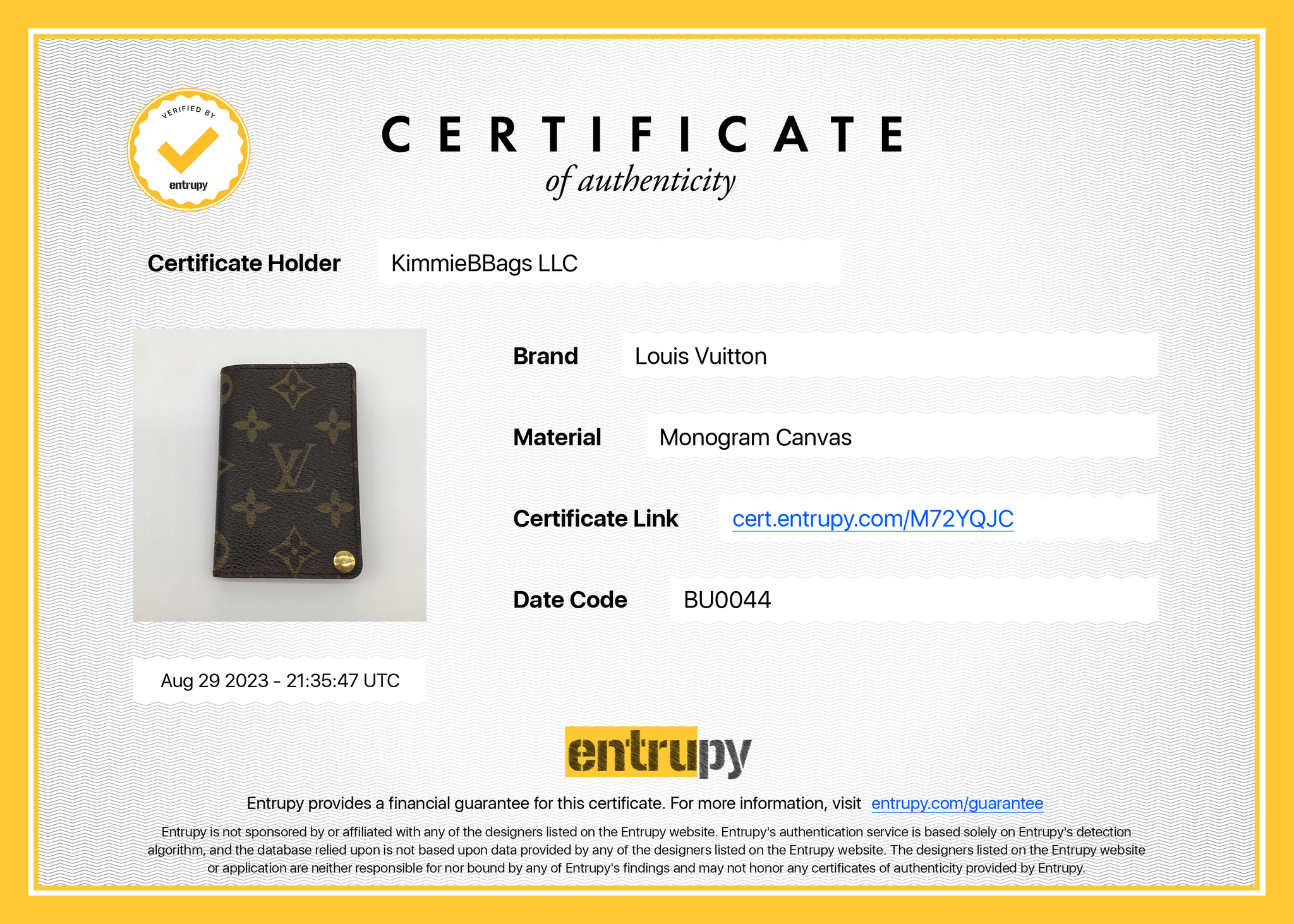 Louis Vuitton, Bags, Louis Vuitton Monogram Porte 2 Cartes Vertical Pass  Card Case Mi895
