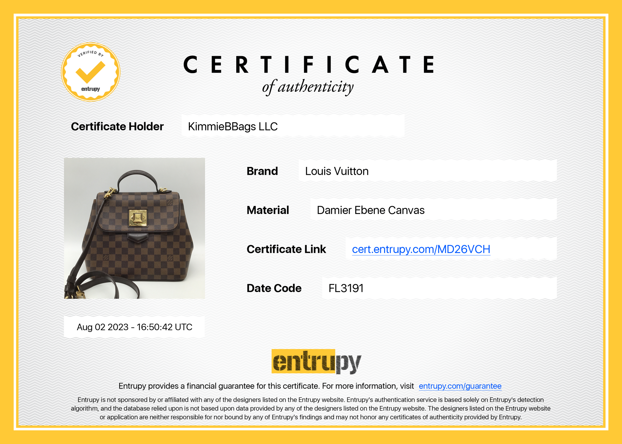 Preloved Louis Vuitton Damier Ebene Bergamo PM FL3131 080723 $50 OFF L –  KimmieBBags LLC