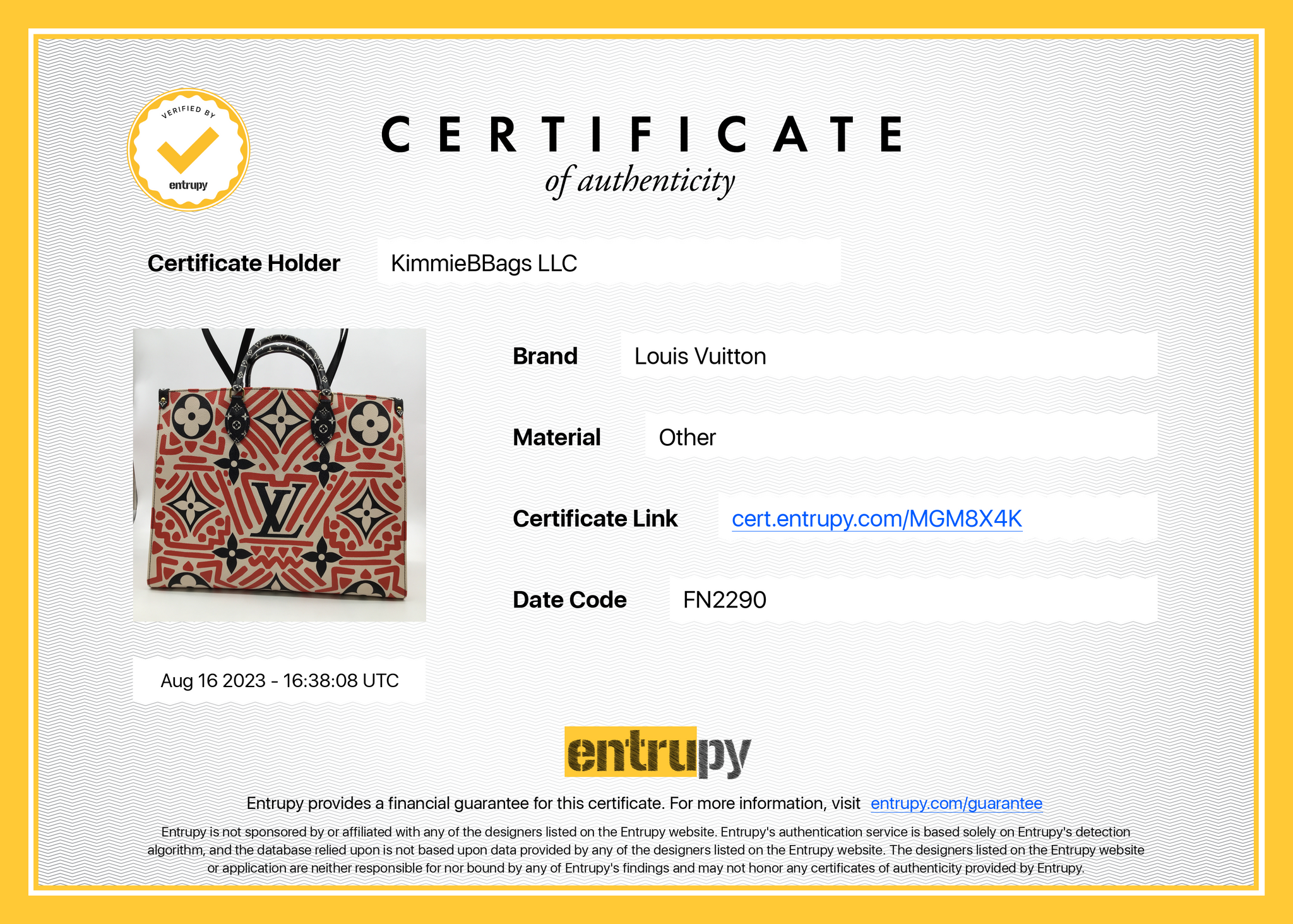 Louis Vuitton OnTheGo Tote Limited Edition Crafty Monogram Giant GM Print  1488471