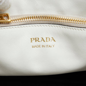 Preloved Prada White Small Saffiano Monochrome Satchel 117 062123