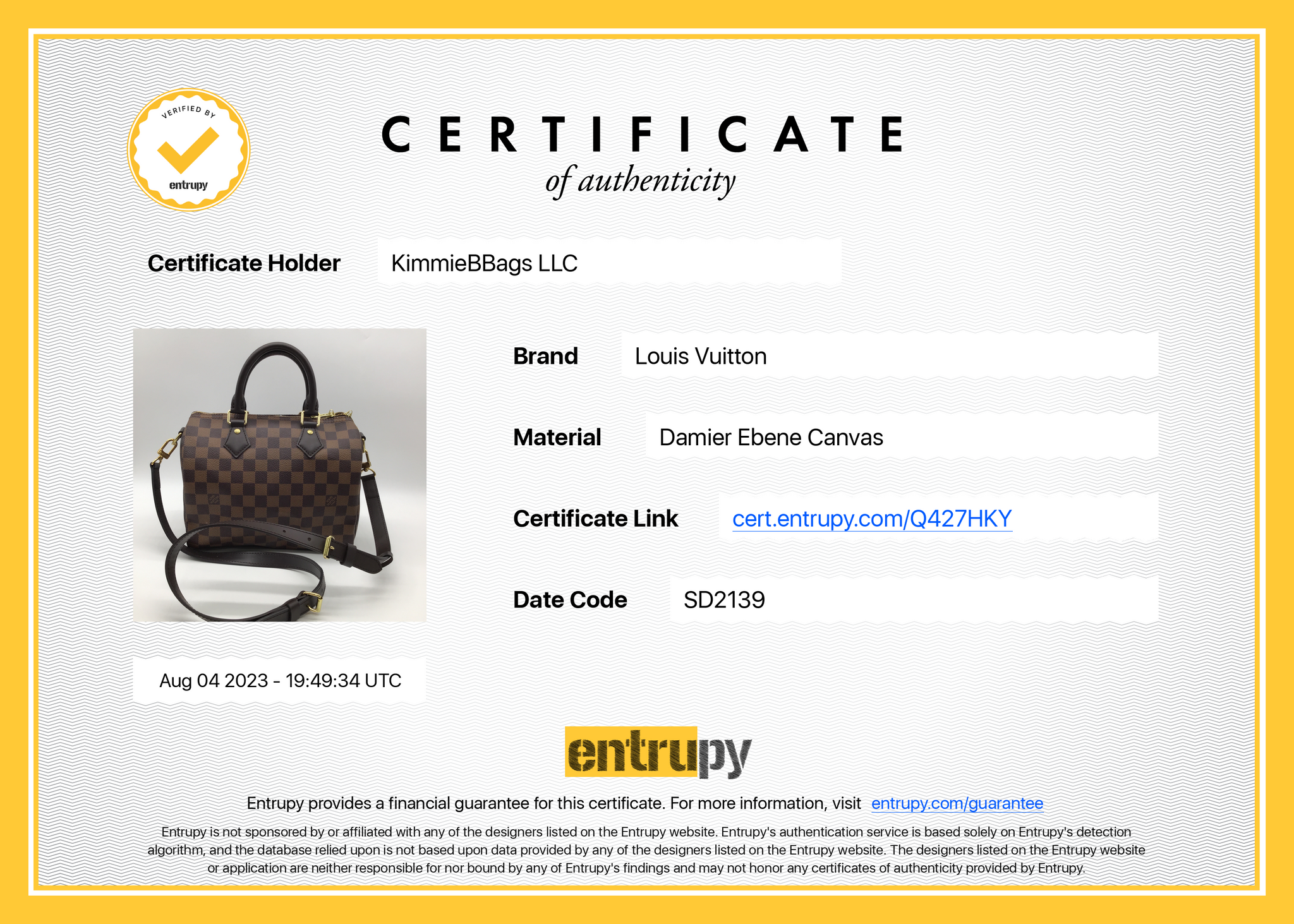 SNEAK PEEK 081223 PRELOVED Louis Vuitton Speedy 25 Damier Ebene Bandol –  KimmieBBags LLC