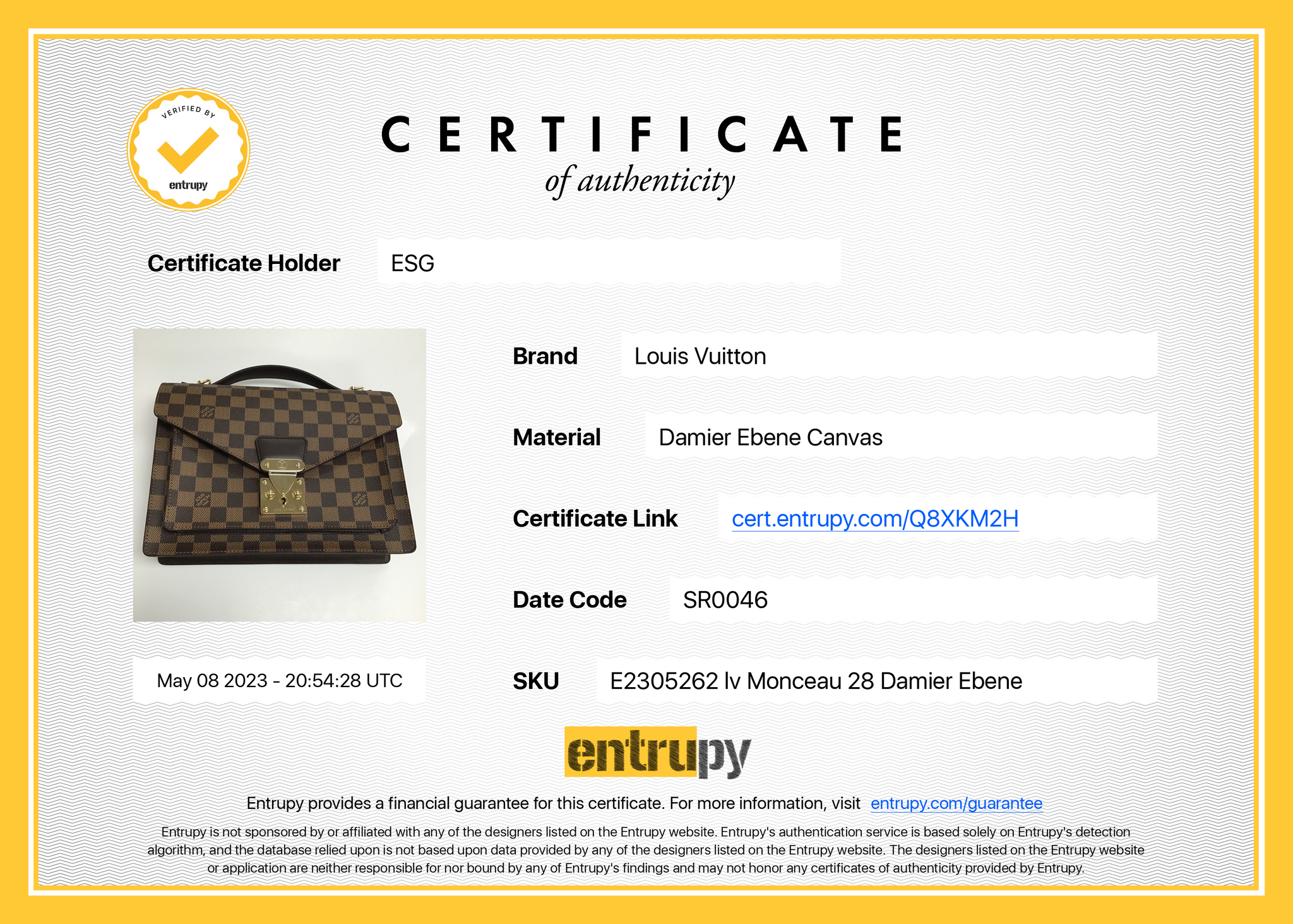 PRELOVED LOUIS VUITTON Monceau 28 Damier Ebene Briefcase Bag SR0046 06 –  KimmieBBags LLC