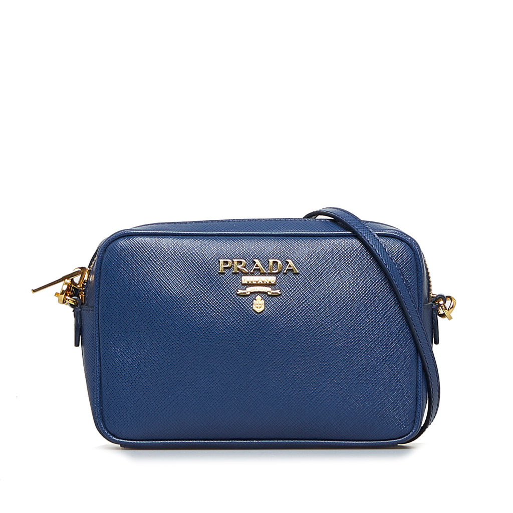 Preloved Prada Blue Saffiano Leather Lux Camera Bag 42 092623 $340 OFF Flash Sale