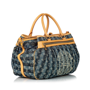 Louis Vuitton Blue Monogram Denim Limited Edition Porte Epaule Raye GM Bag  at 1stDibs